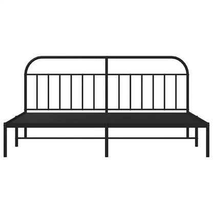 Bed Frame | Black | Powder-Coated Steel | 200x200cm | Bed Frame