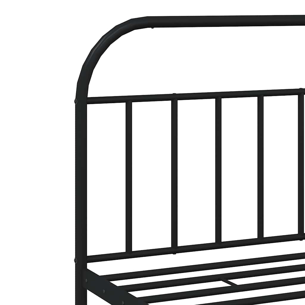 Bed Frame | Black | Powder-Coated Steel | 200x200cm | Bed Frame