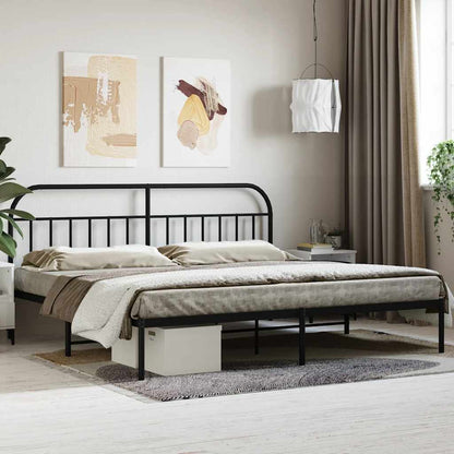 Bed Frame | Black | Powder-Coated Steel | 200x200cm | Bed Frame