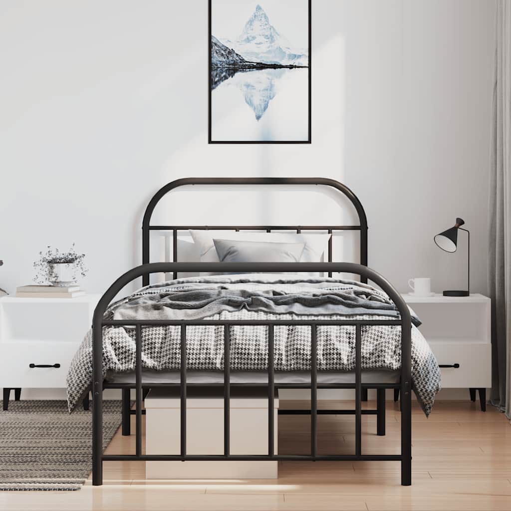 Bed Frame | Black | Steel | Single | Bed Frame | Rectangular