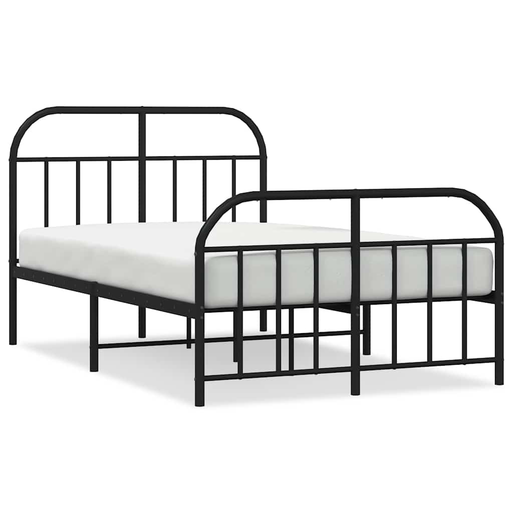 Bed Frame | Black | Powder-Coated Steel | 120x190 cm | Bed Frame