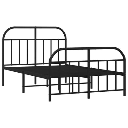 Bed Frame | Black | Powder-Coated Steel | 120x190 cm | Bed Frame