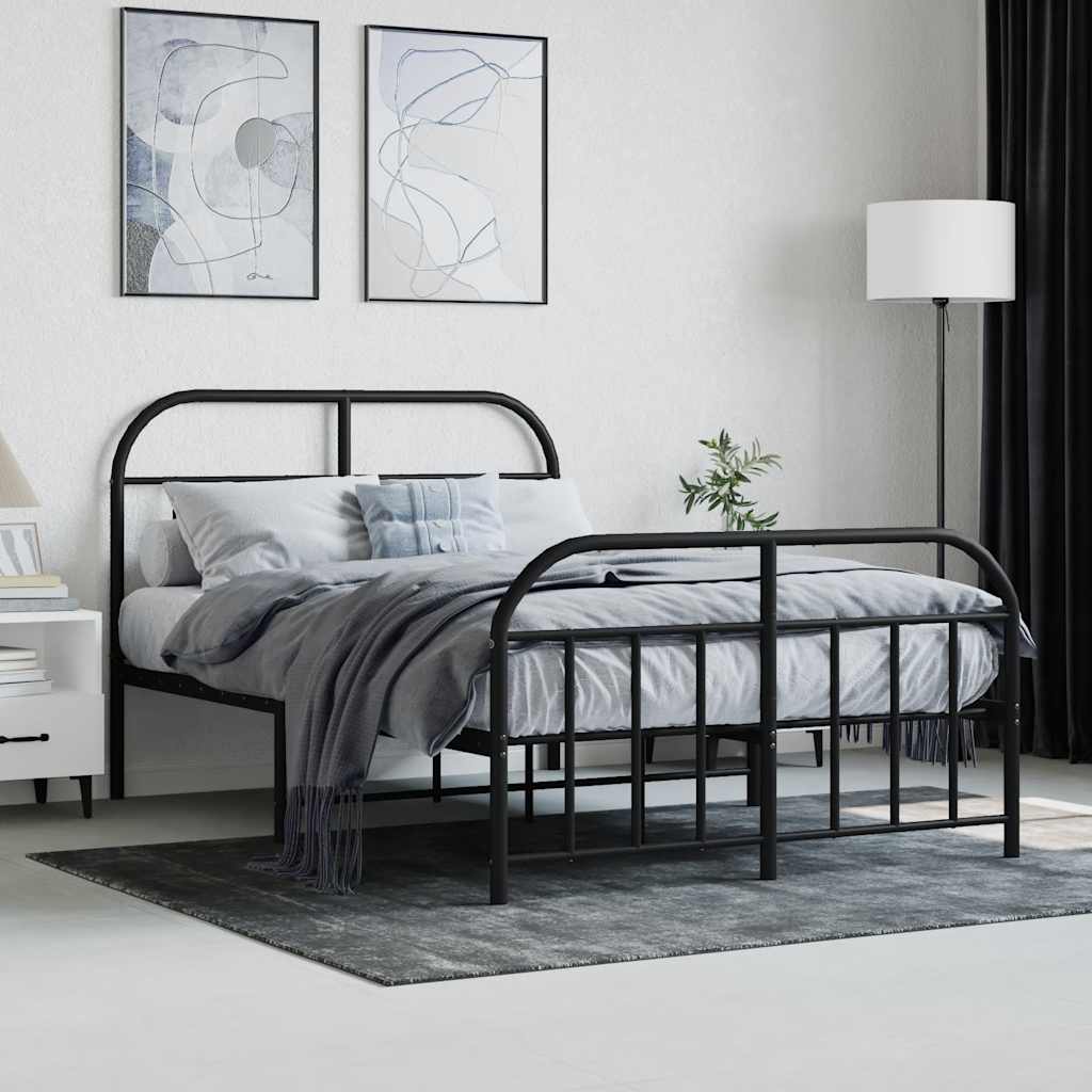 Bed Frame | Black | Powder-Coated Steel | 120x190 cm | Bed Frame