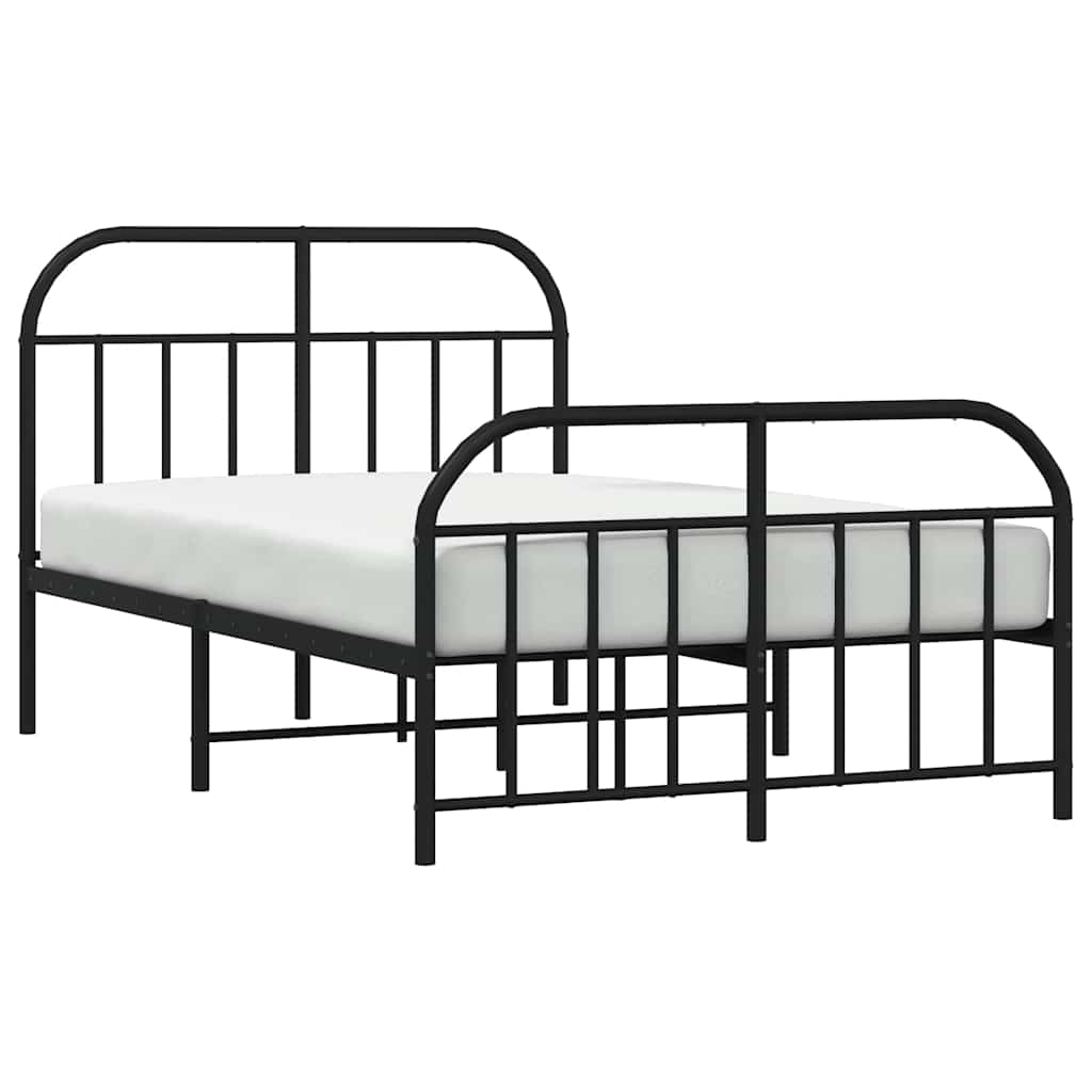 Bed Frame | Black | Powder-Coated Steel | 120x190 cm | Bed Frame