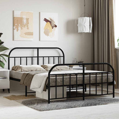 Bed Frame | Black | Powder-Coated Steel | Double | Bed Frame