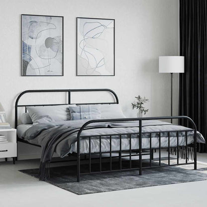 Bed Frame | Black | Powder-Coated Steel | 160 x 200 cm | Bed Frame