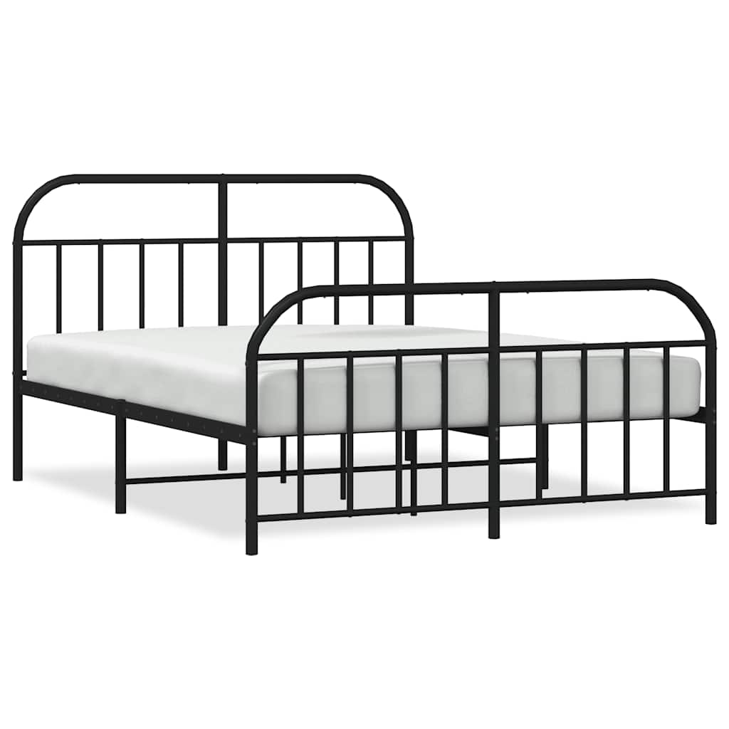 Bed Frame | Black | Powder-Coated Steel | Large | Bed Frame | Rectangular
