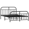 Metal Bed Frame without Mattress with Footboard Black 183x213cm