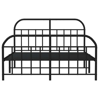 Bed Frame | Black | Powder-Coated Steel | Large | Bed Frame | Rectangular