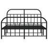 Metal Bed Frame without Mattress with Footboard Black 183x213cm