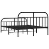 Metal Bed Frame without Mattress with Footboard Black 183x213cm