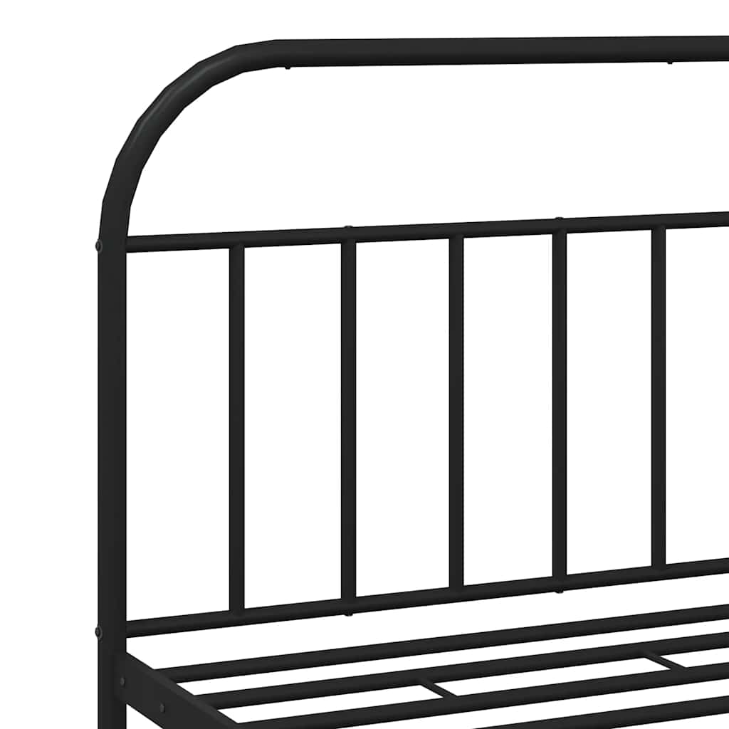 Bed Frame | Black | Powder-Coated Steel | Large | Bed Frame | Rectangular