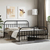 Metal Bed Frame without Mattress with Footboard Black 183x213cm