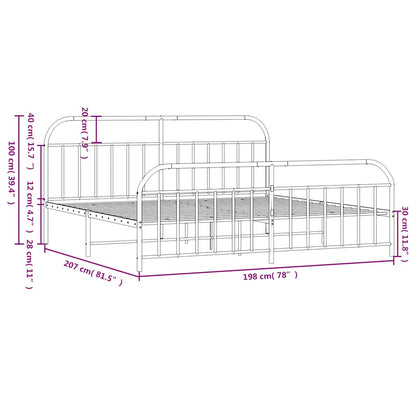 Bed Frame | Black | Powder-Coated Steel | Double-sized | Bed Frame