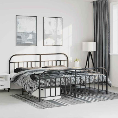 Bed Frame | Black | Powder-Coated Steel | Double-sized | Bed Frame