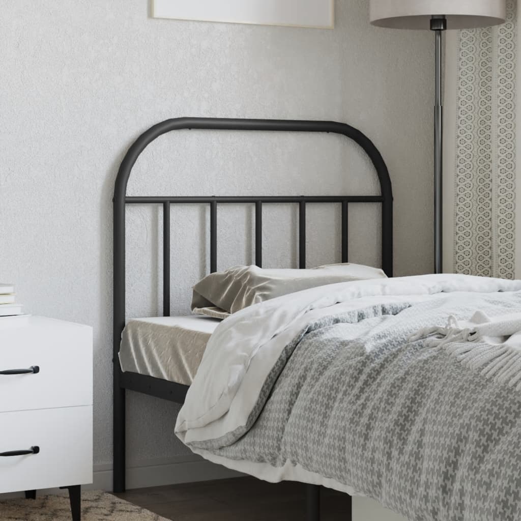 Headboard | Black | Steel | Single |  Durable  | Headboard | Rectangular