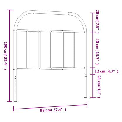 Headboard | Black | Steel | Single |  Durable  | Headboard | Rectangular