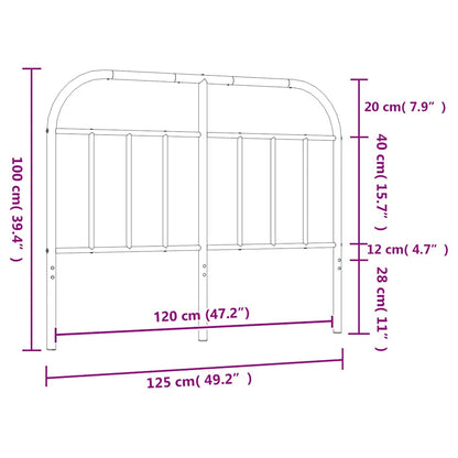 Headboard | Black | Powder-Coated Steel | 120 cm wide | Stylish Look