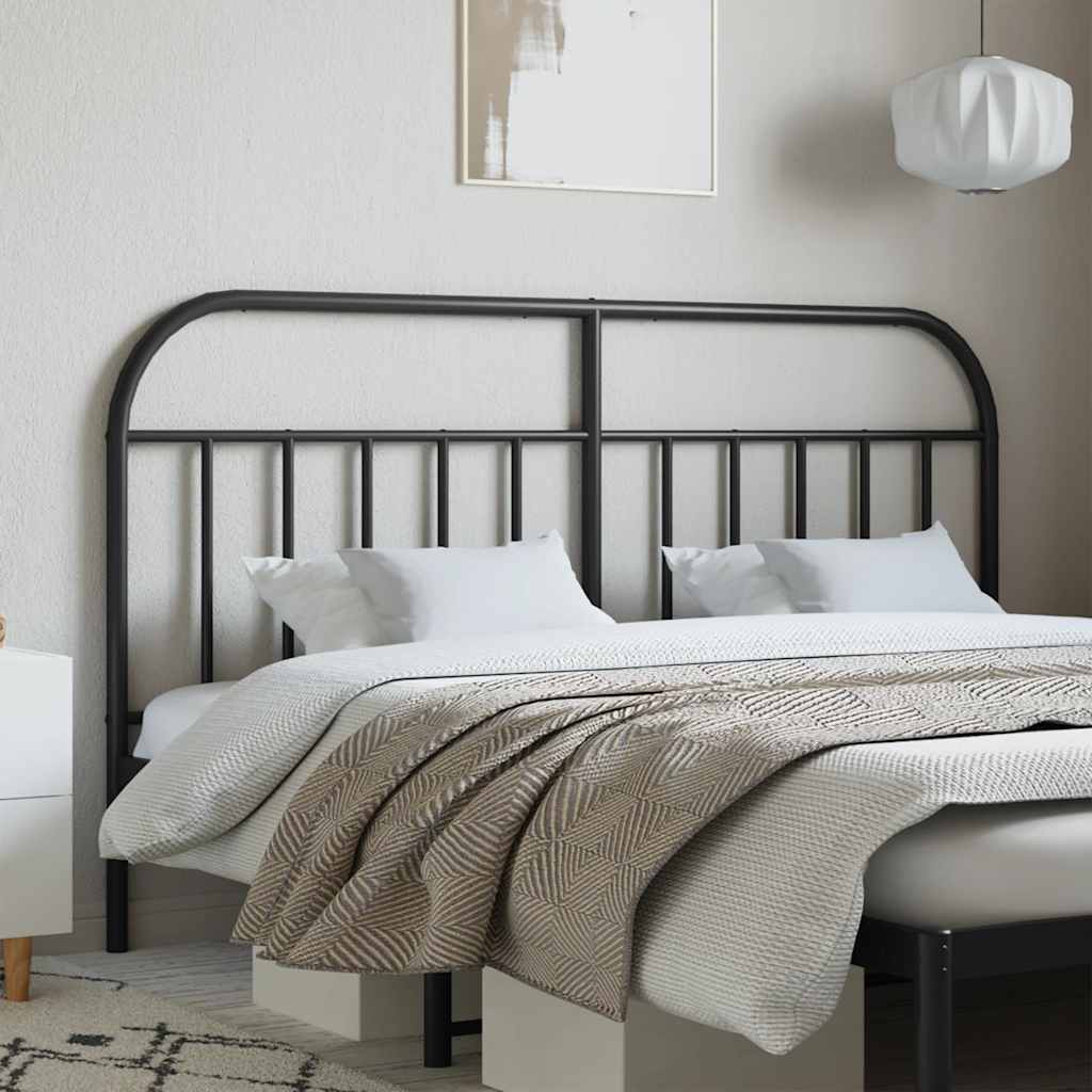 Headboard | Black | Powder-Coated Steel | Double |  Sleek  | Headboard