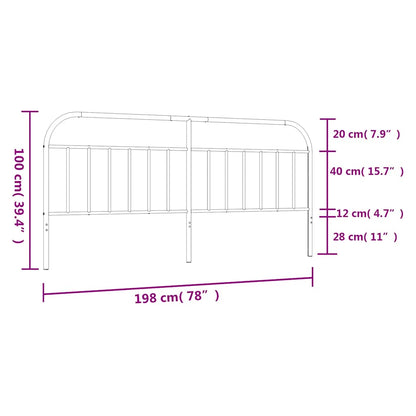 Headboard | Black | Steel | 193 cm width | Headboard | Rectangular