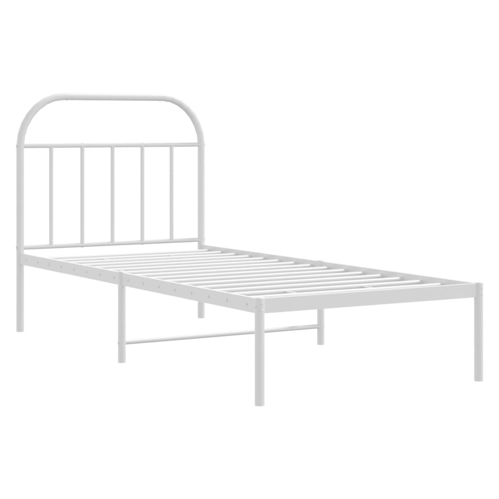 Bed Frame | White | Powder-Coated Steel | Single | Bed Frame