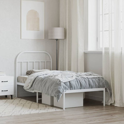 Bed Frame | White | Powder-Coated Steel | Single | Bed Frame