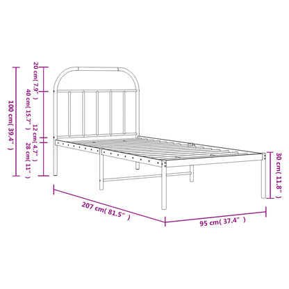 Bed Frame | White | Powder-Coated Steel | Single | Bed Frame