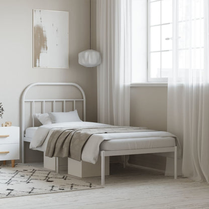 Bed Frame | White | Powder-Coated Steel | Single | Bed Frame