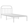 Metal Bed Frame without Mattress with Headboard White 100x190cm