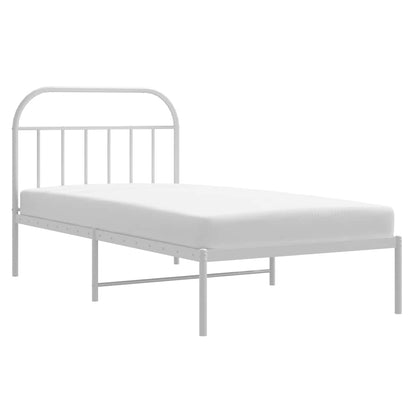 Bed Frame | White | Powder-Coated Steel | Single |  Sturdy | Bed Frame