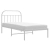 Metal Bed Frame without Mattress with Headboard White 100x190cm