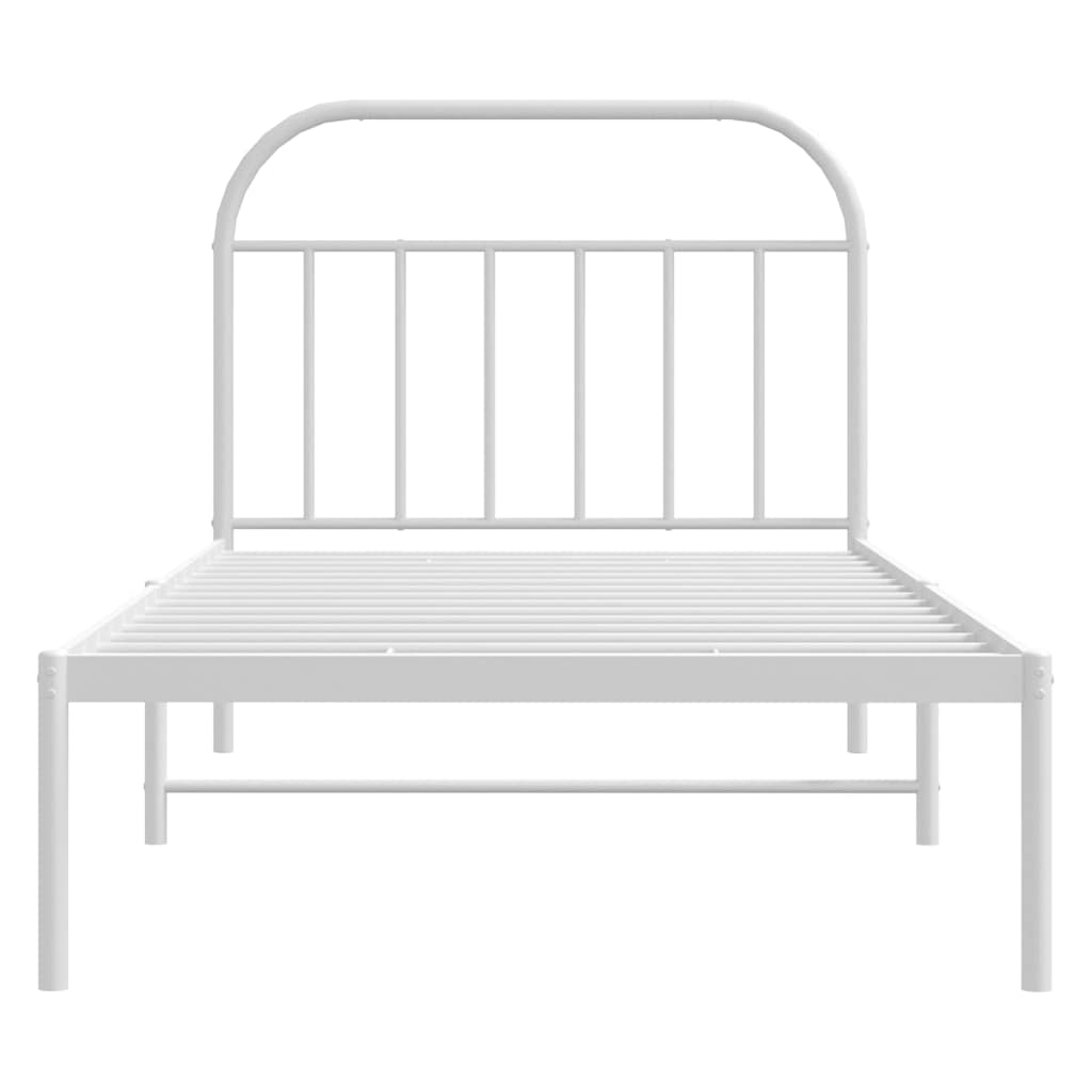 Bed Frame | White | Powder-Coated Steel | Single |  Sturdy | Bed Frame