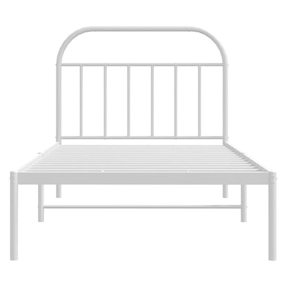 Bed Frame | White | Powder-Coated Steel | Single |  Sturdy | Bed Frame