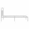 Metal Bed Frame without Mattress with Headboard White 100x190cm