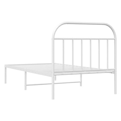 Bed Frame | White | Powder-Coated Steel | Single |  Sturdy | Bed Frame