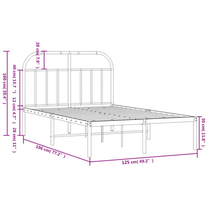 Bed Frame | White | Powder-Coated Steel | Small Double | Bed Frame