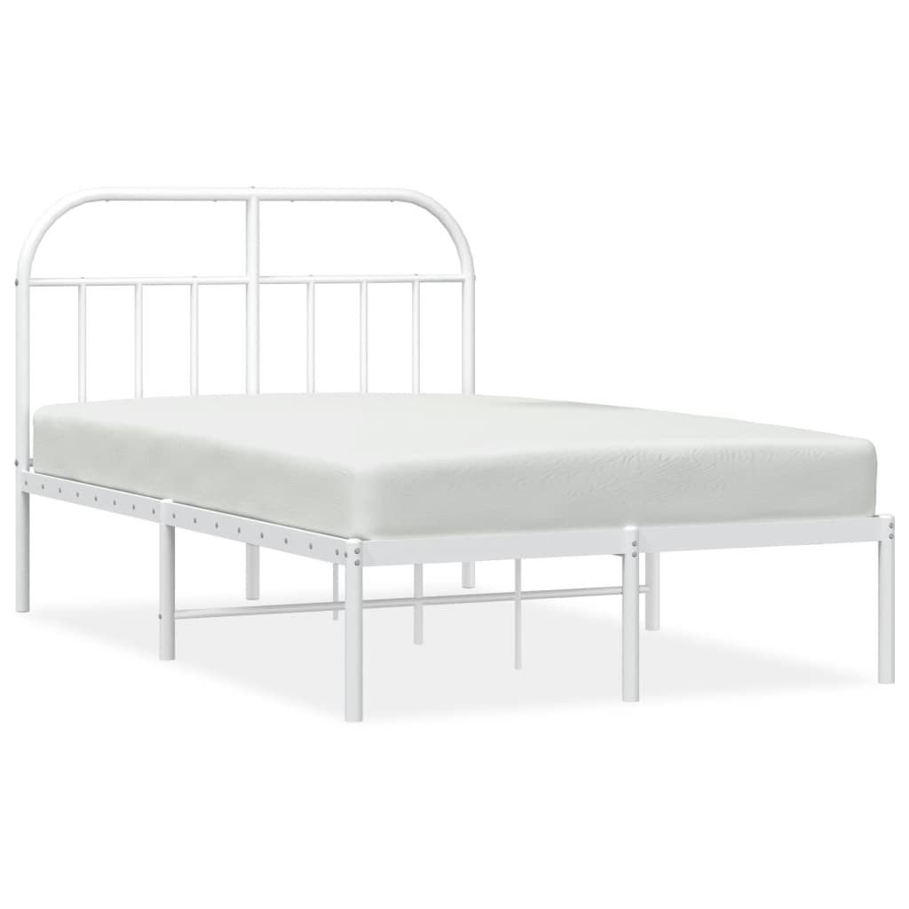 Bed Frame | White | Powder-coated Steel | Double | Bed Frame