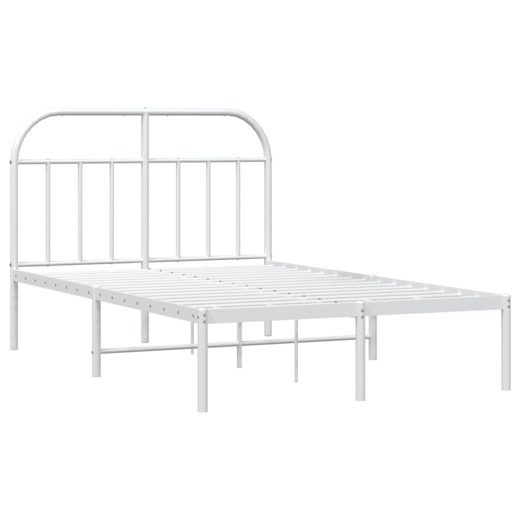 Bed Frame | White | Powder-coated Steel | Double | Bed Frame