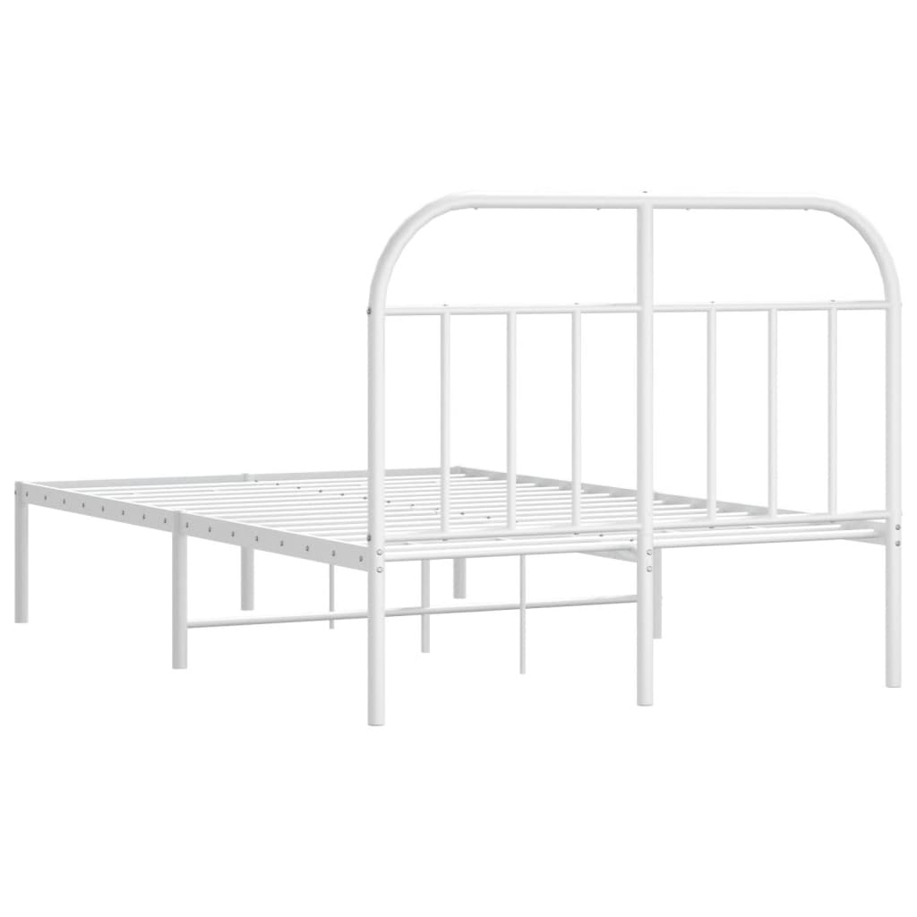 Bed Frame | White | Powder-coated Steel | Double | Bed Frame