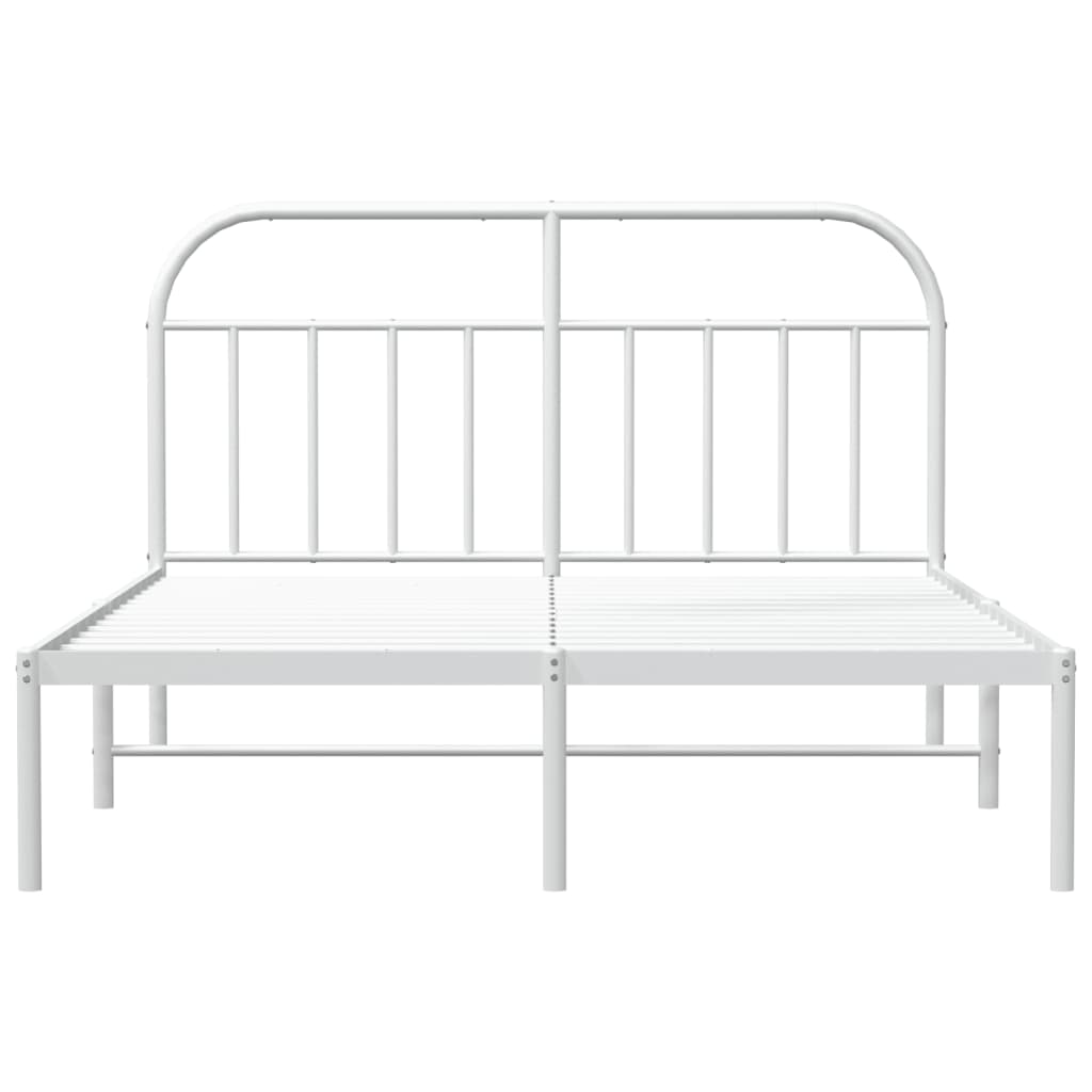 Bed Frame | White | Powder-Coated Steel | 140x190 cm | Bed Frame