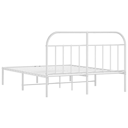 Bed Frame | White | Powder-Coated Steel | 140x190 cm | Bed Frame