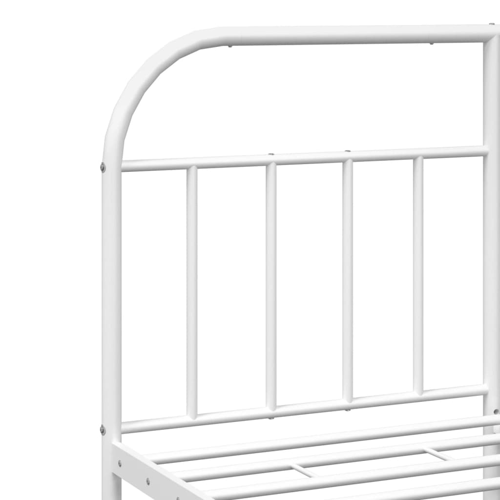 Bed Frame | White | Powder-Coated Steel | 140x190 cm | Bed Frame