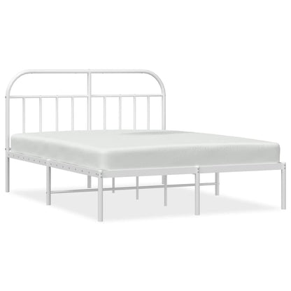 Bed Frame | White | Powder-Coated Steel | 140x200 cm | Tough | Bed Frame