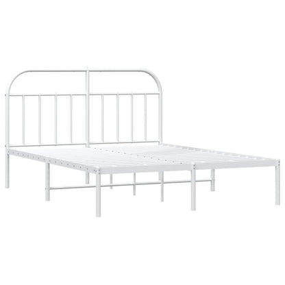 Bed Frame | White | Powder-Coated Steel | 140x200 cm | Tough | Bed Frame