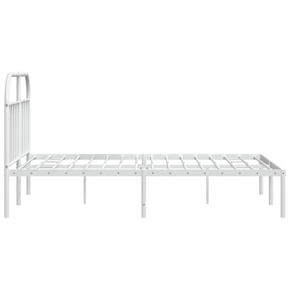Bed Frame | White | Powder-Coated Steel | 140x200 cm | Tough | Bed Frame