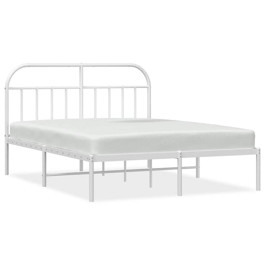 Bed Frame | White | Powder-coated steel | Queen | Bed Frame | Rectangular