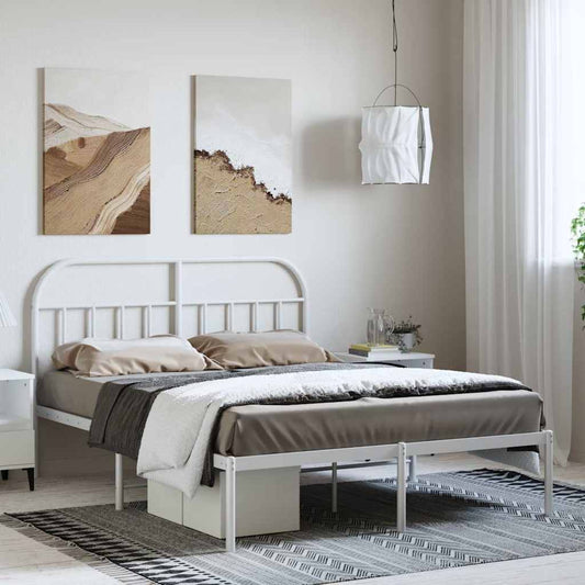 Bed Frame | White | Powder-coated steel | Queen | Bed Frame | Rectangular