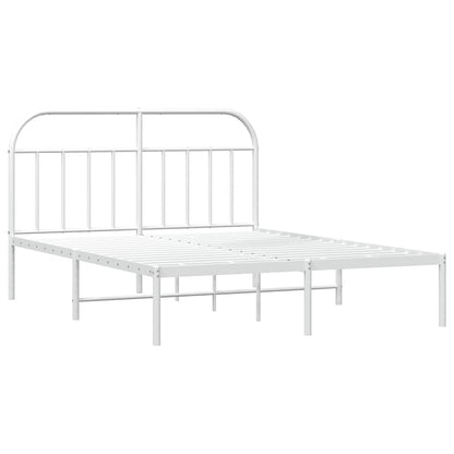 Bed Frame | White | Powder-Coated Steel | Double | Bed Frame