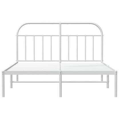 Bed Frame | White | Powder-Coated Steel | Double | Bed Frame