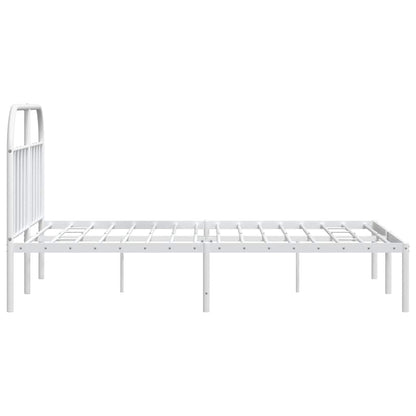 Bed Frame | White | Powder-Coated Steel | Double | Bed Frame